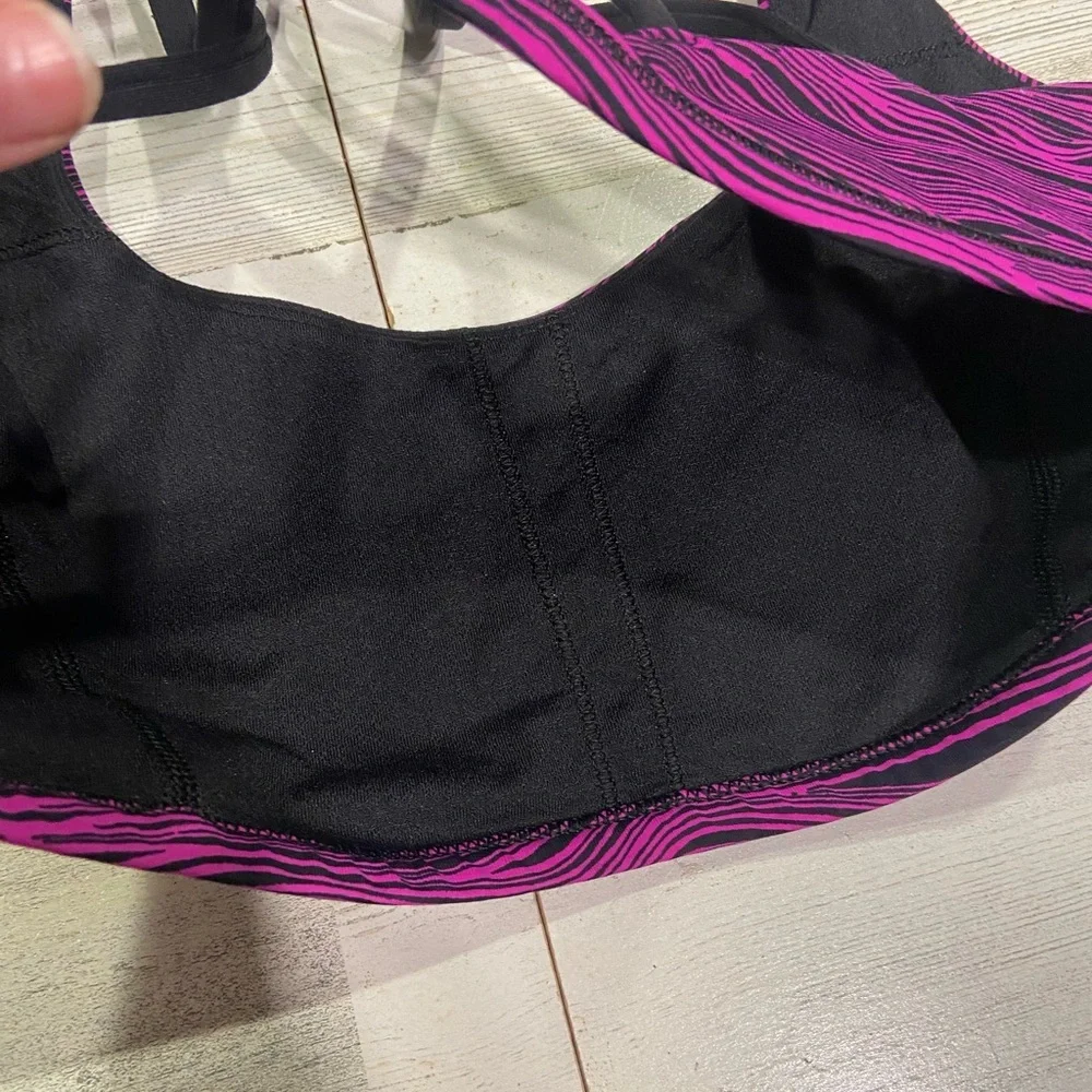 Lululemon Purple Black Zebra Striped Free To Be Tranquil Bra 4
